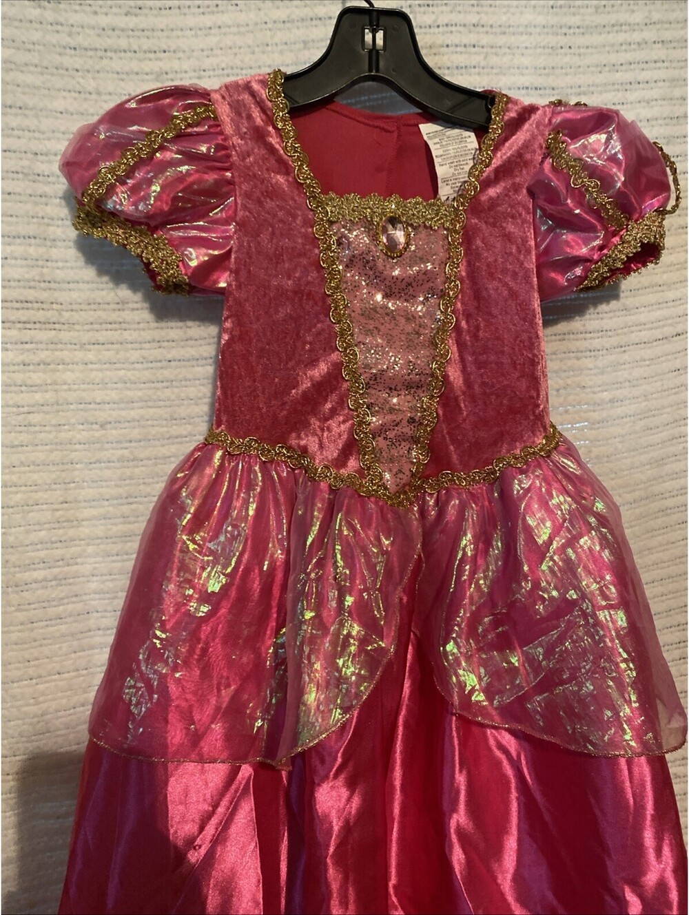 Pink Princess Costume Dress Tiara Gold Sparkled Size Small Pretend Play Cosplay